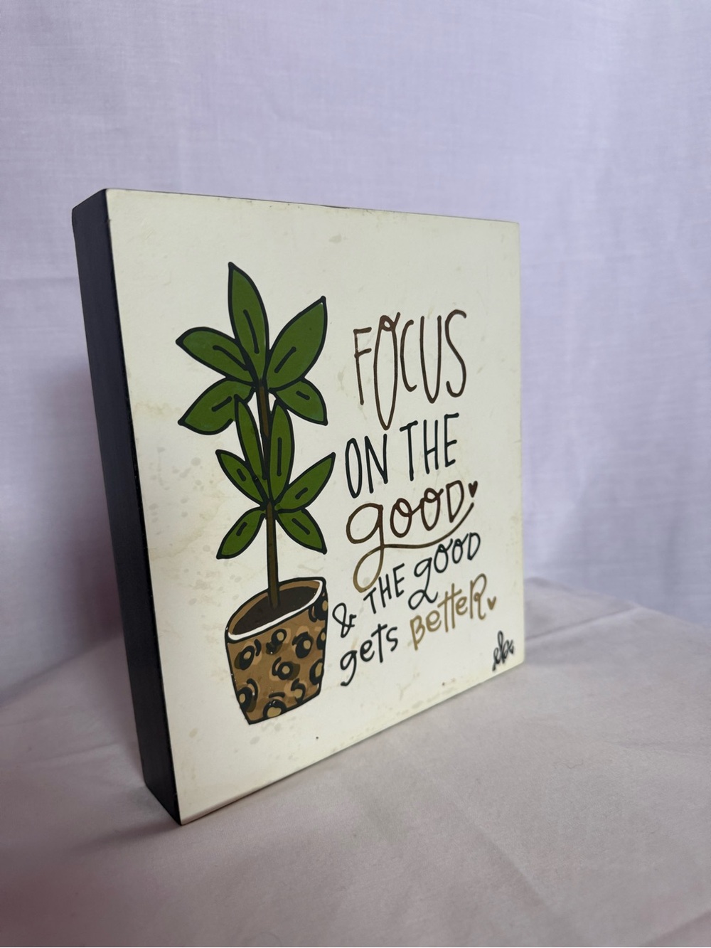 Hobby Lobby Green & Brown Positivity Plant Wall Plaque